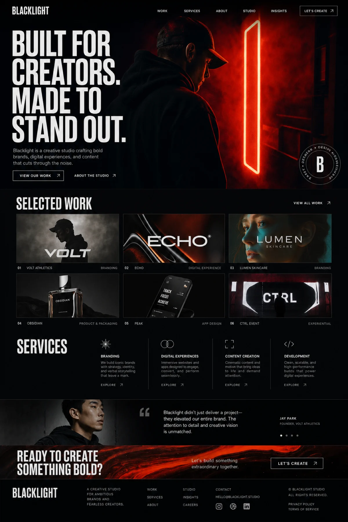 Dark Studio visual direction