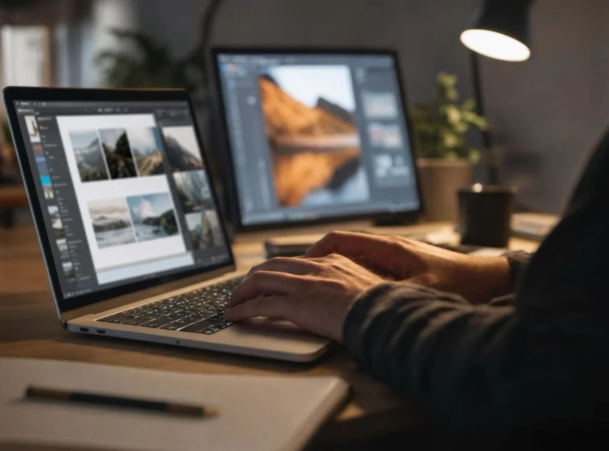 Creator working on a digital project