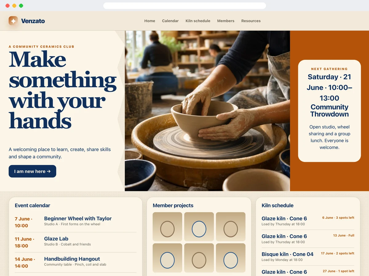 Ceramics Club template preview
