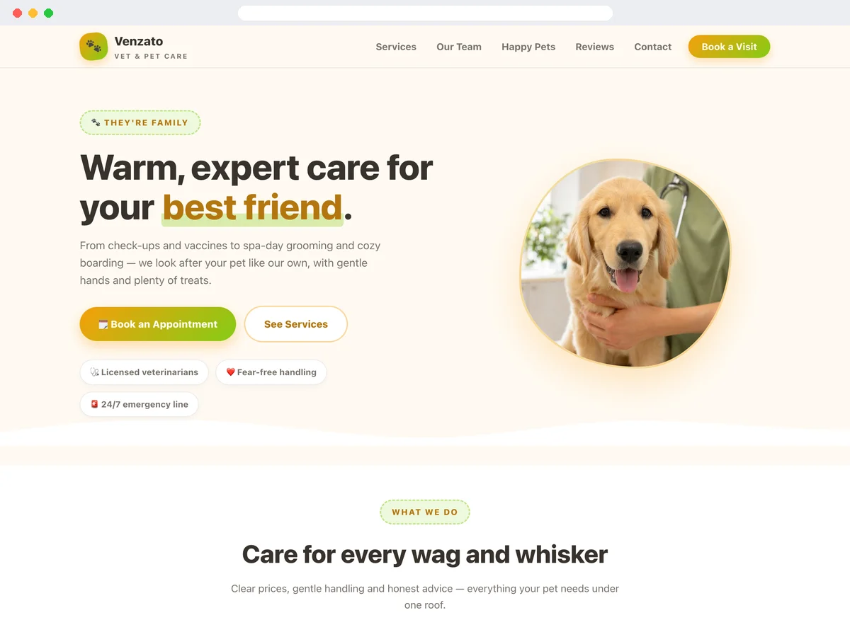 Animal & Pet Services template preview